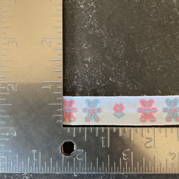 Vintage jacquard teddy bears sewing trim 4 yards fabric ribbon - Picture 2 of 5